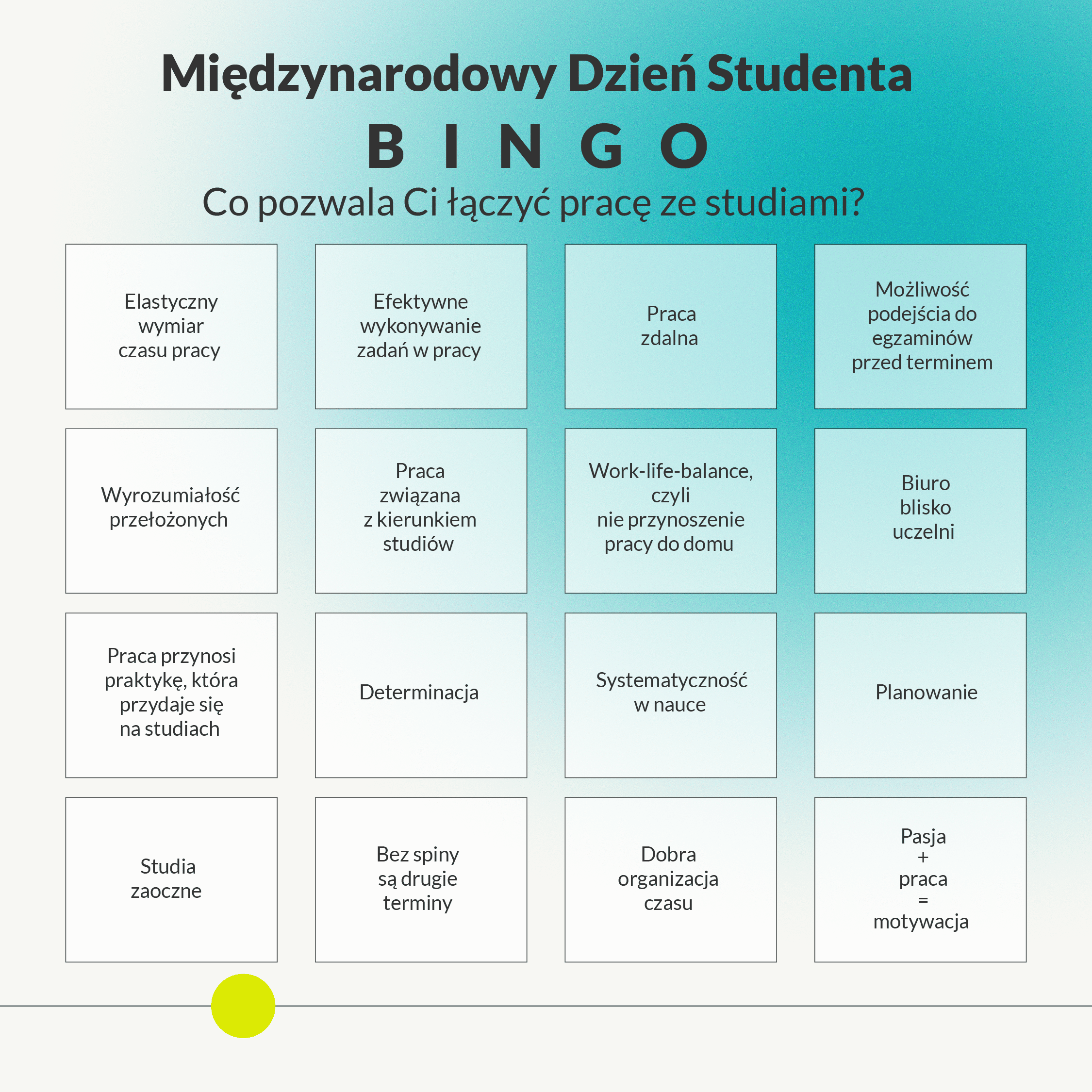 bingo międzynarodowy dzień studenta 