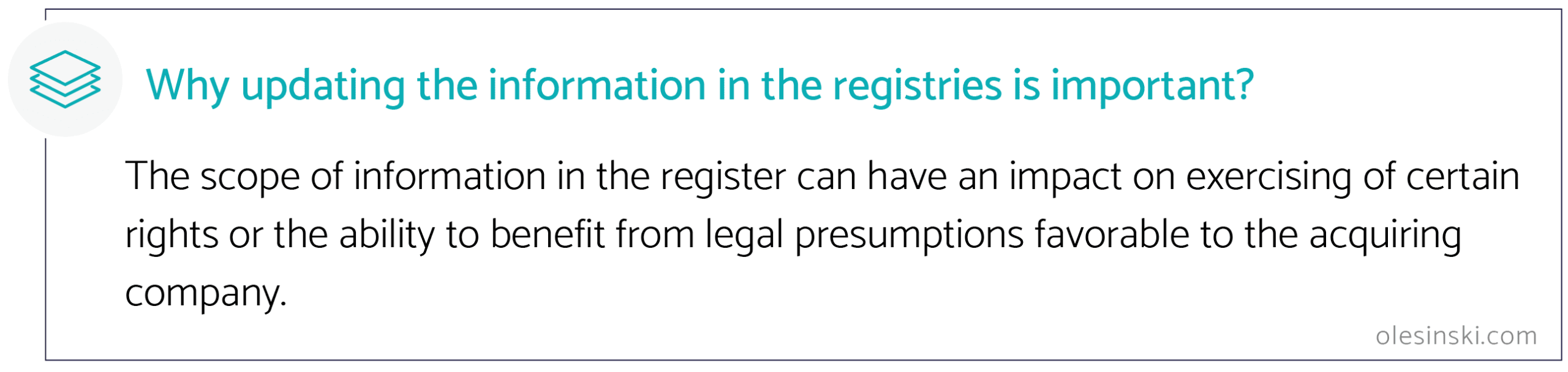Why updating information in the registries is important